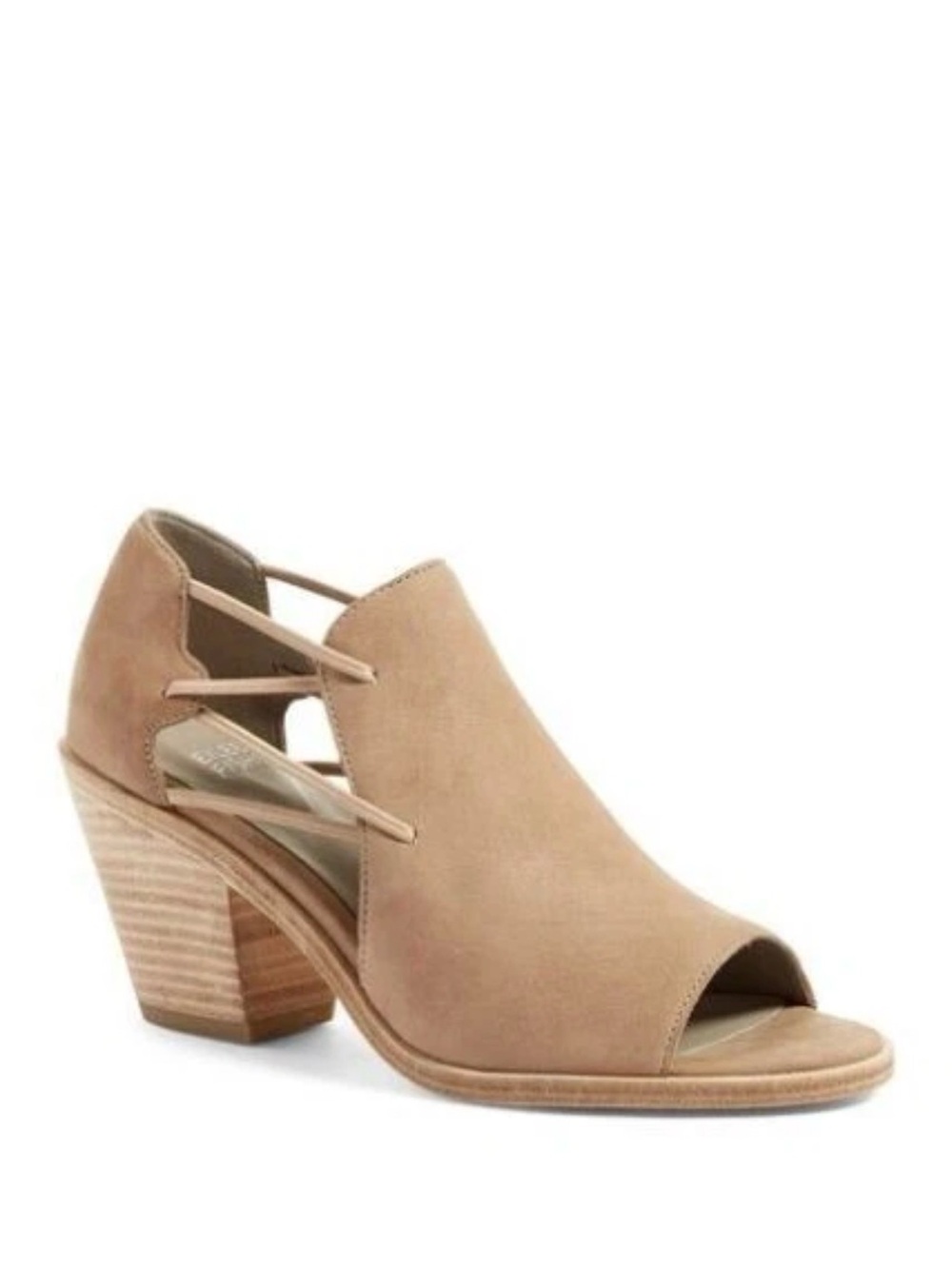 Eileen Fisher Nikki Peep Toe Heeled Sandal - Beige